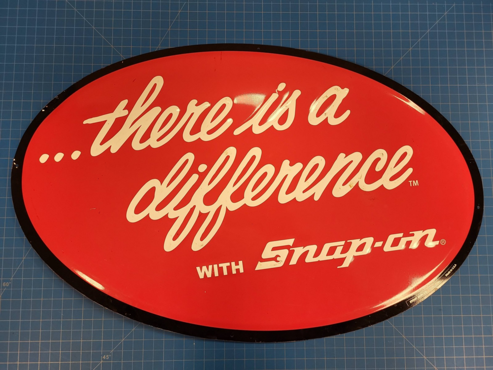 Snap-on Sign There is a Difference Oval Metal Shop Decor Garage Wall Art Display